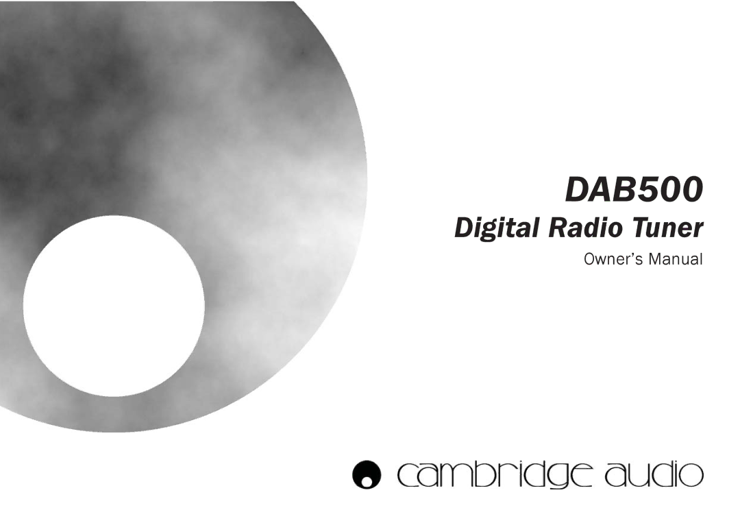 Cambridge Audio DAB500 owner manual 