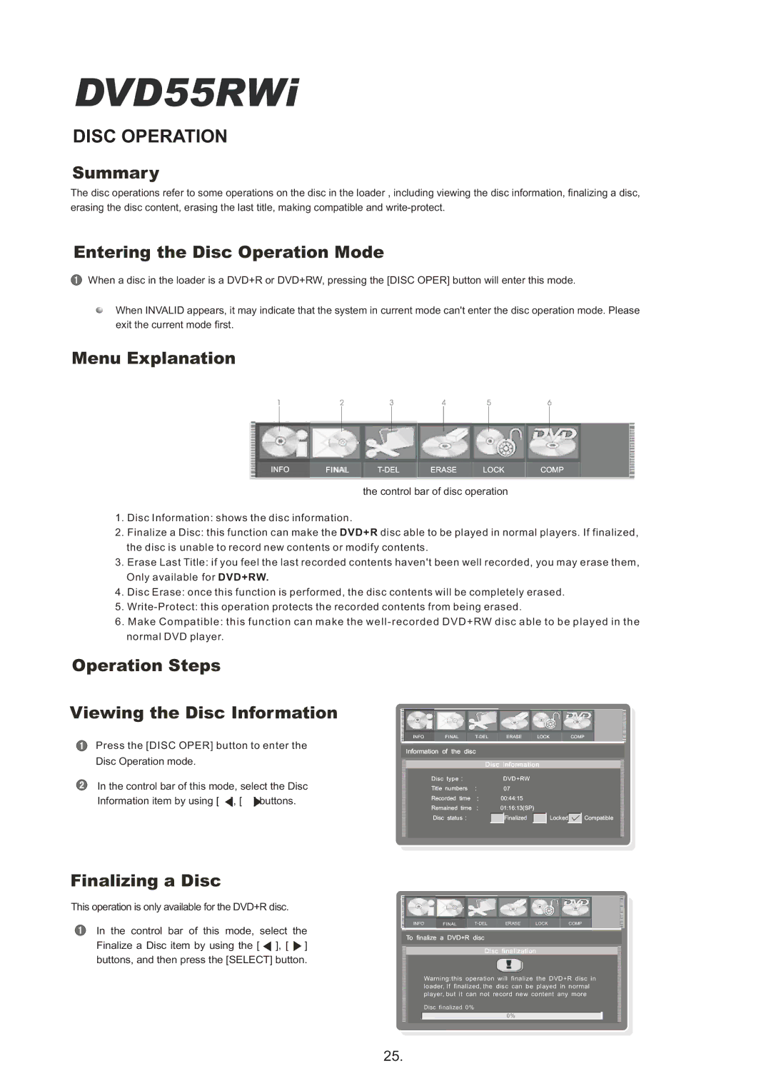 Cambridge Audio DVD55RWi owner manual Disc Operation 