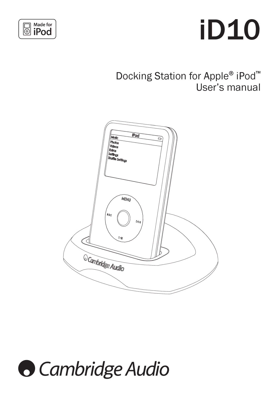 Cambridge Audio ID10 user manual 