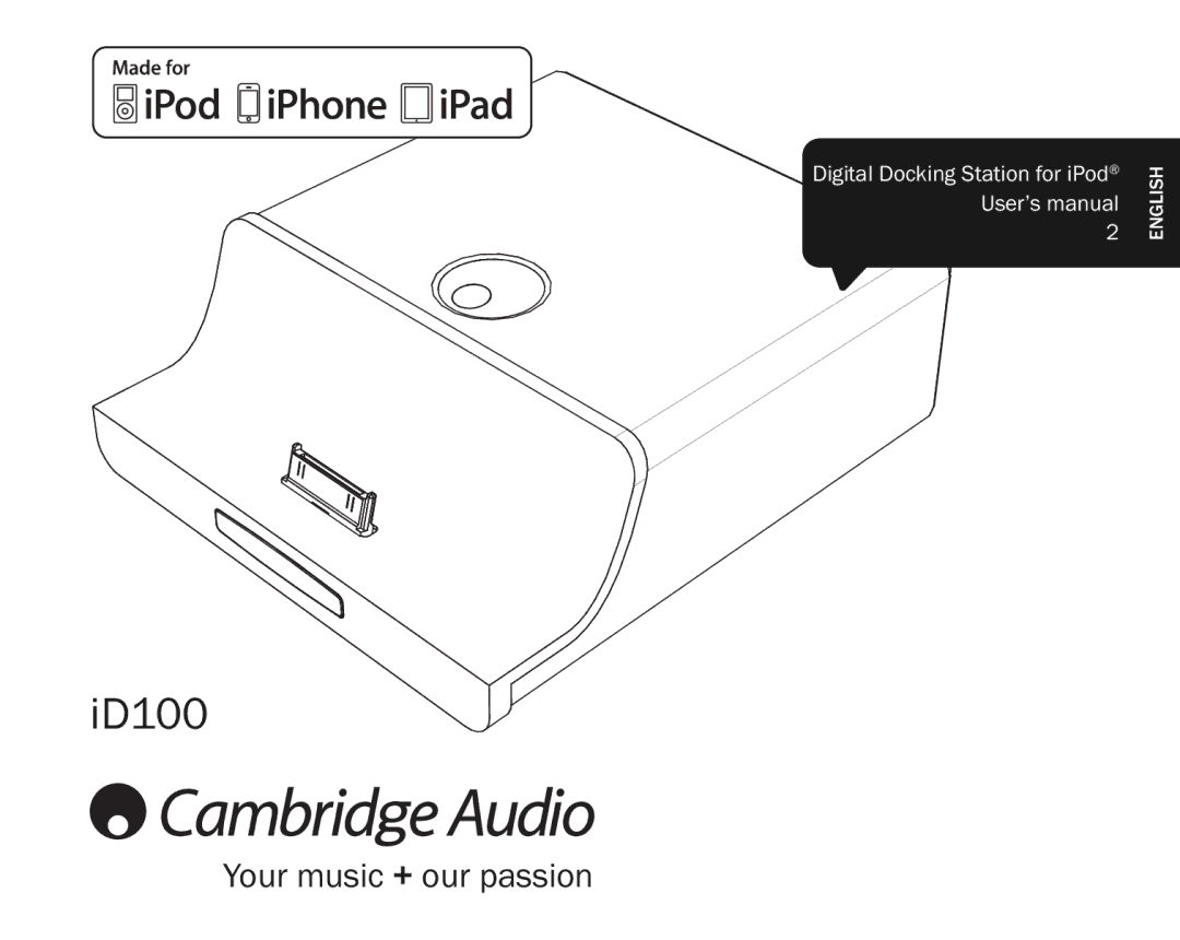 Cambridge Audio ID100 user manual 