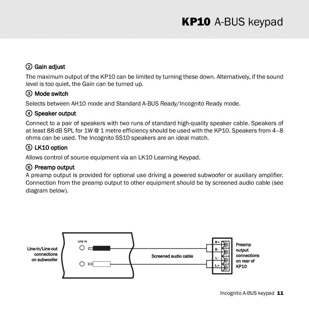 Cambridge Audio KP10 manual Mode switch 