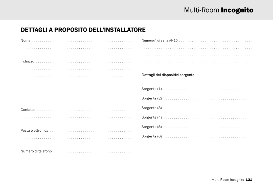 Cambridge Audio Multi-room speaker system manual Dettagli a Proposito Dellinstallatore 