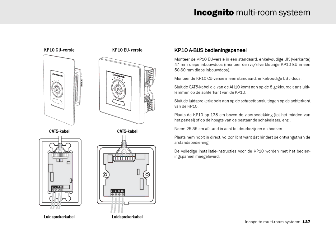 Cambridge Audio Multi-room speaker system manual Incognito multi-room systeem 