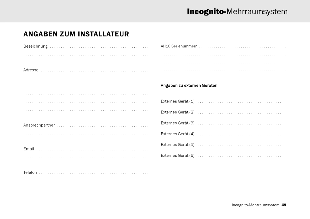 Cambridge Audio Multi-room speaker system manual Angaben ZUM Installateur 