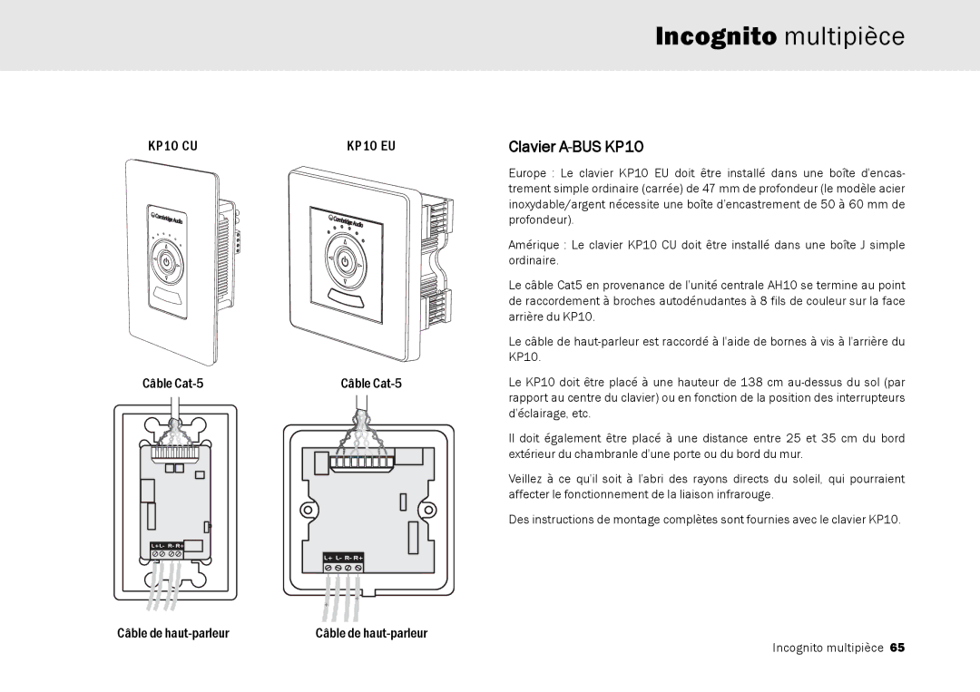 Cambridge Audio Multi-room speaker system manual KP10 CU KP10 EU 