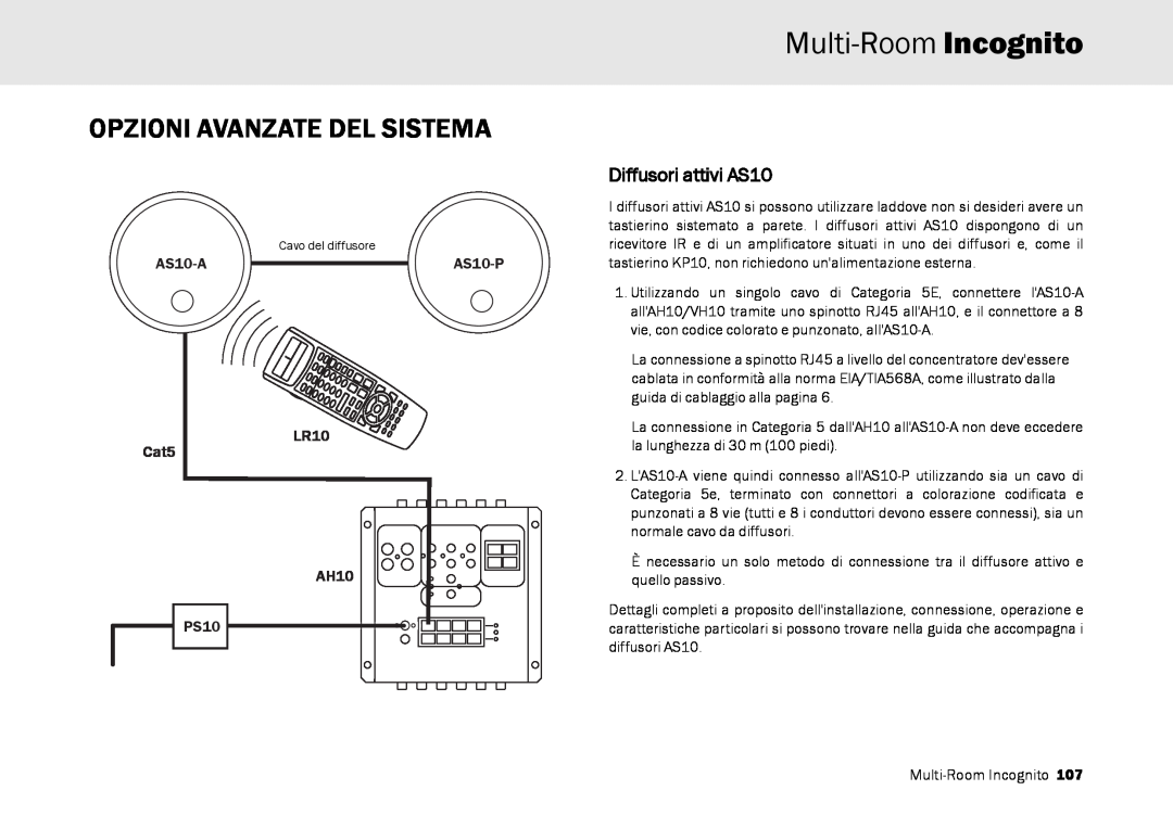 Cambridge Audio Multi-room speaker system manual Diffusori attivi AS10, Multi-Room Incognito, Opzioni Avanzate Del Sistema 