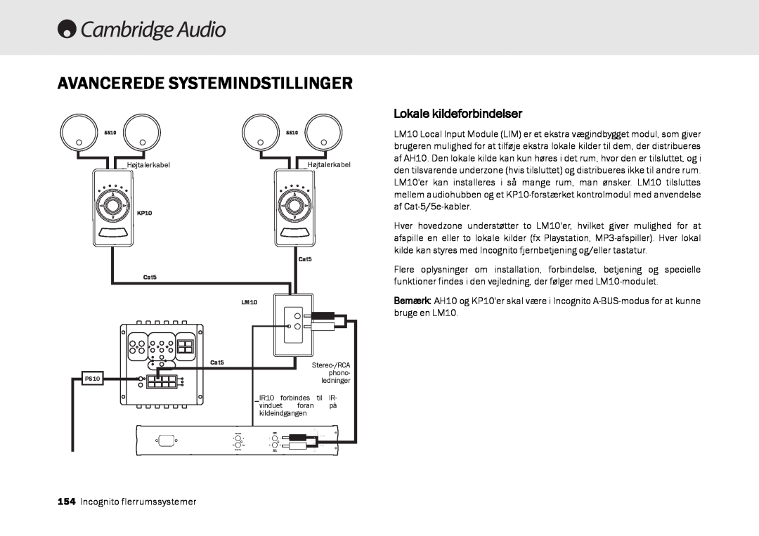 Cambridge Audio Multi-room speaker system manual Avancerede Systemindstillinger, Lokale kildeforbindelser 