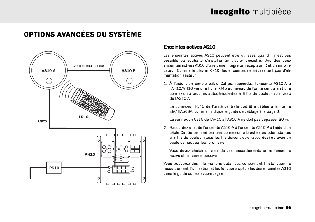 Cambridge Audio Multi-room speaker system manual Enceintes actives AS10, Incognito multipièce, Options Avancées Du Système 