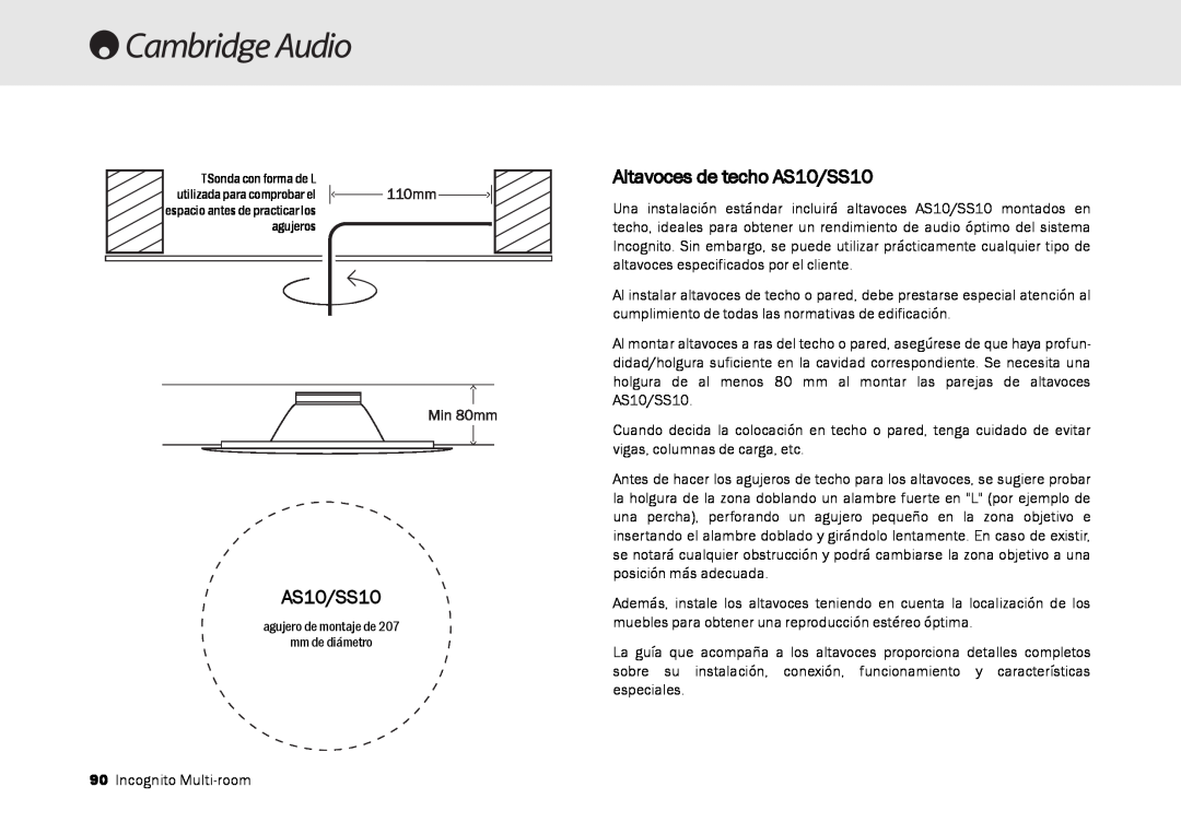 Cambridge Audio Multi-room speaker system manual Altavoces de techo AS10/SS10 
