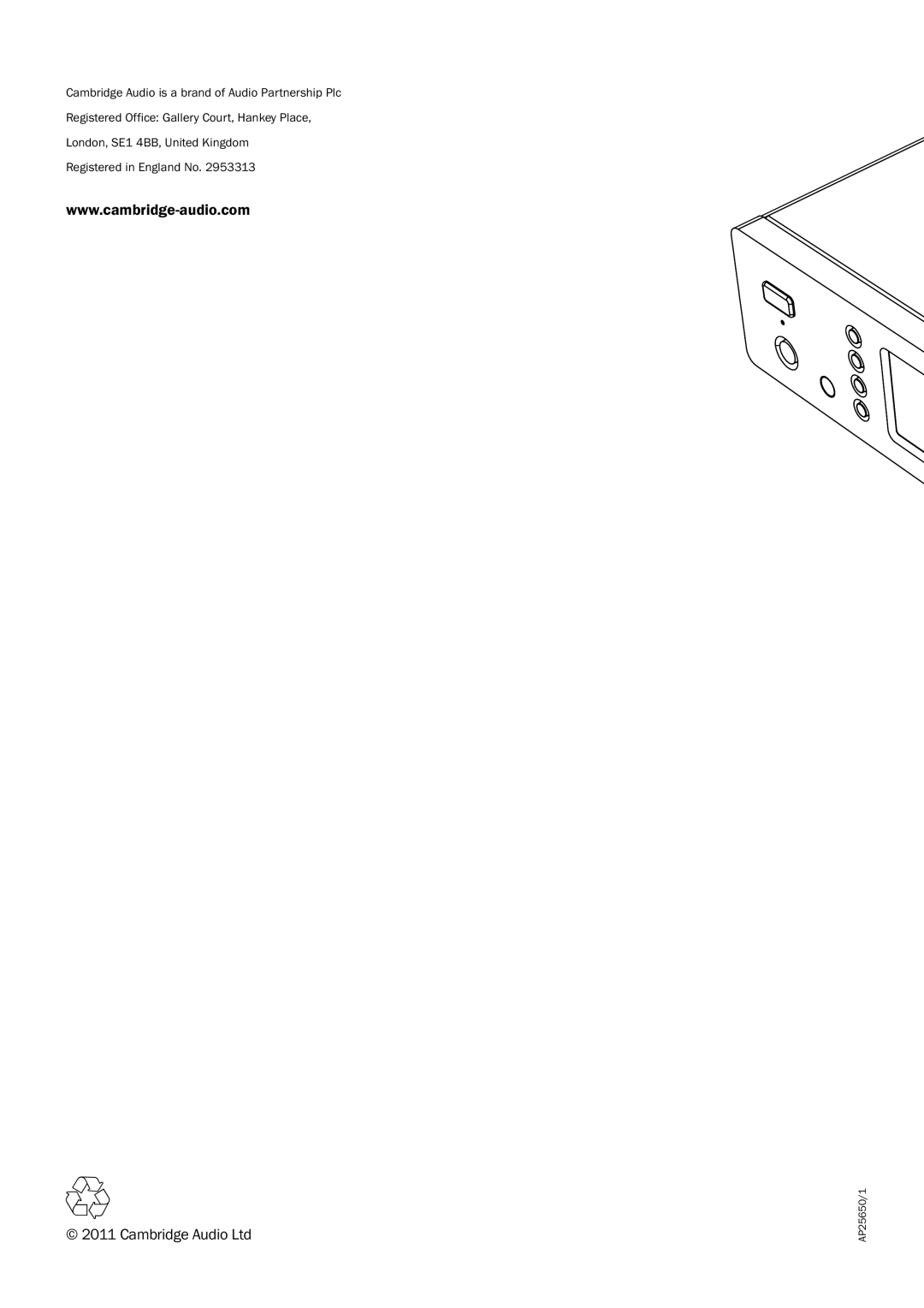 Cambridge Audio NP30 user manual AP25650/1 