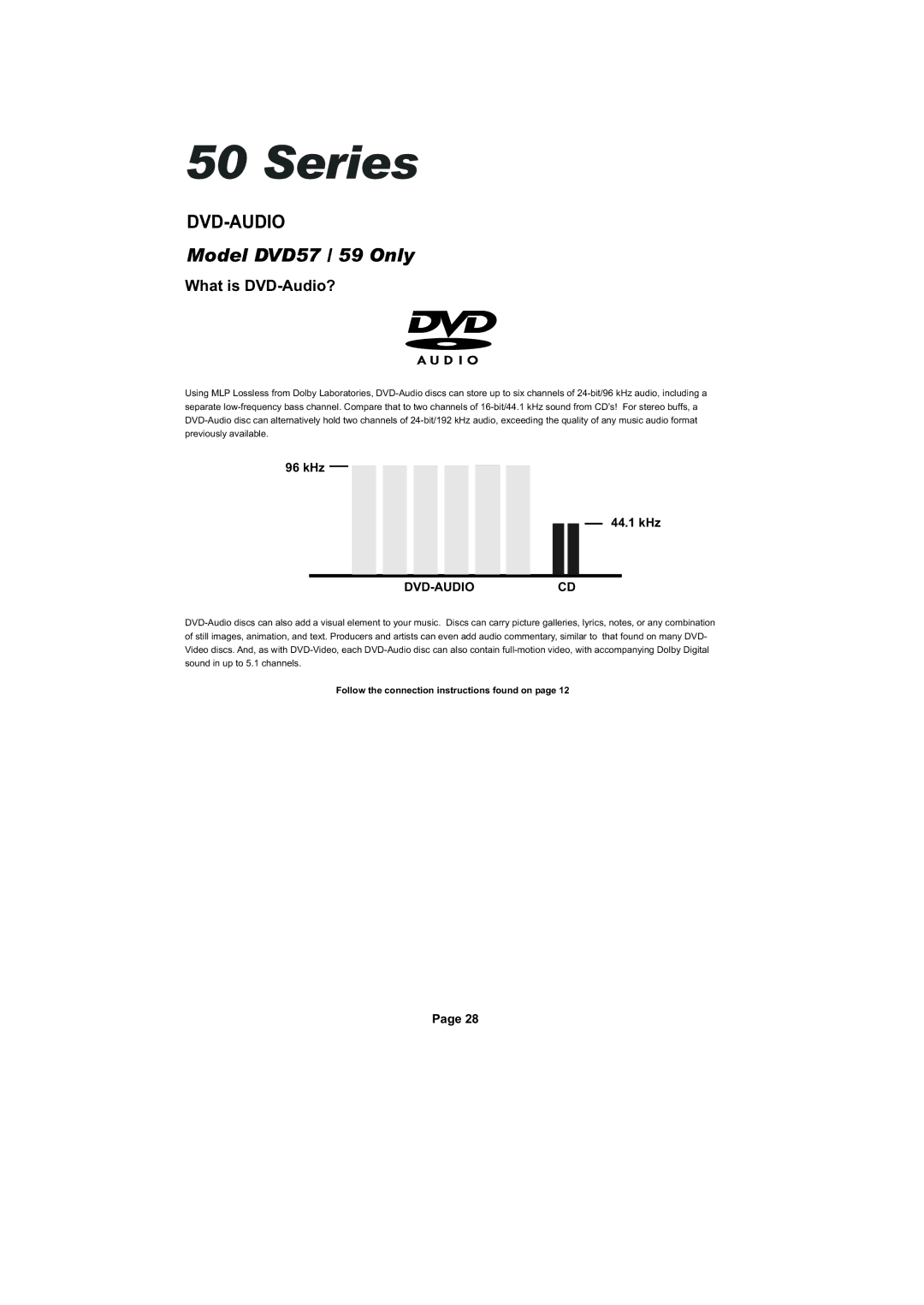 Cambridge Audio SERIES50 owner manual Dvd-Audio, What is DVD-Audio?, Follow the connection instructions found on 