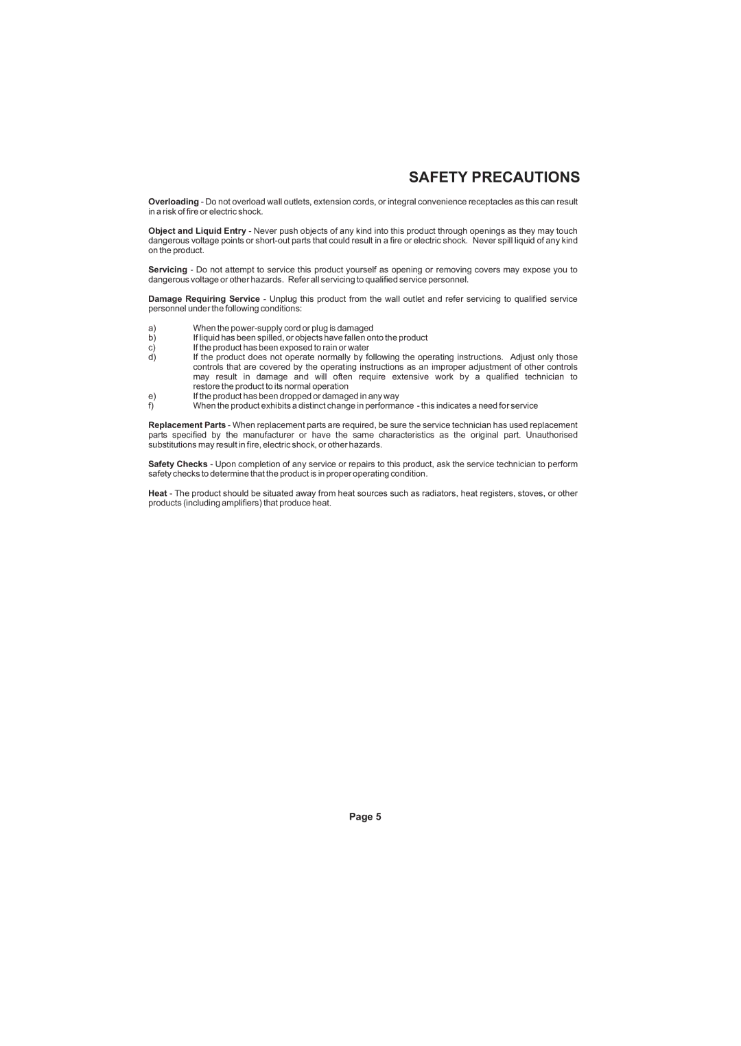 Cambridge Audio SERIES50 owner manual Safety Precautions 