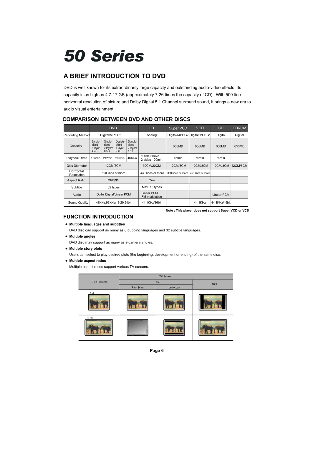 Cambridge Audio SERIES50 owner manual Brief Introduction to DVD, Comparison Between DVD and Other Discs 