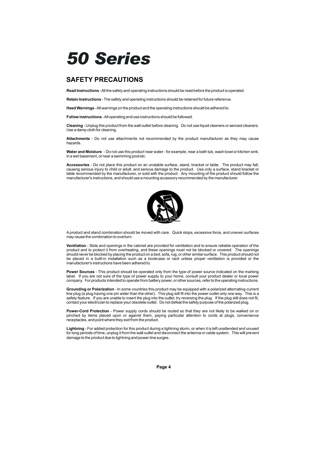 Cambridge Audio SERIES50 owner manual Series, Safety Precautions, Page 