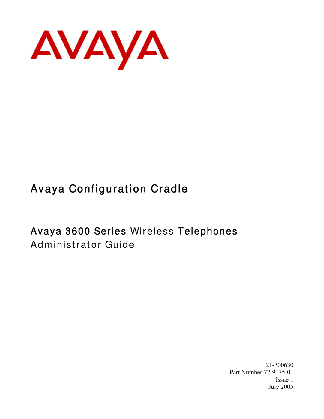 Cambridge SoundWorks 3620 manual Avaya Configuration Cradle 