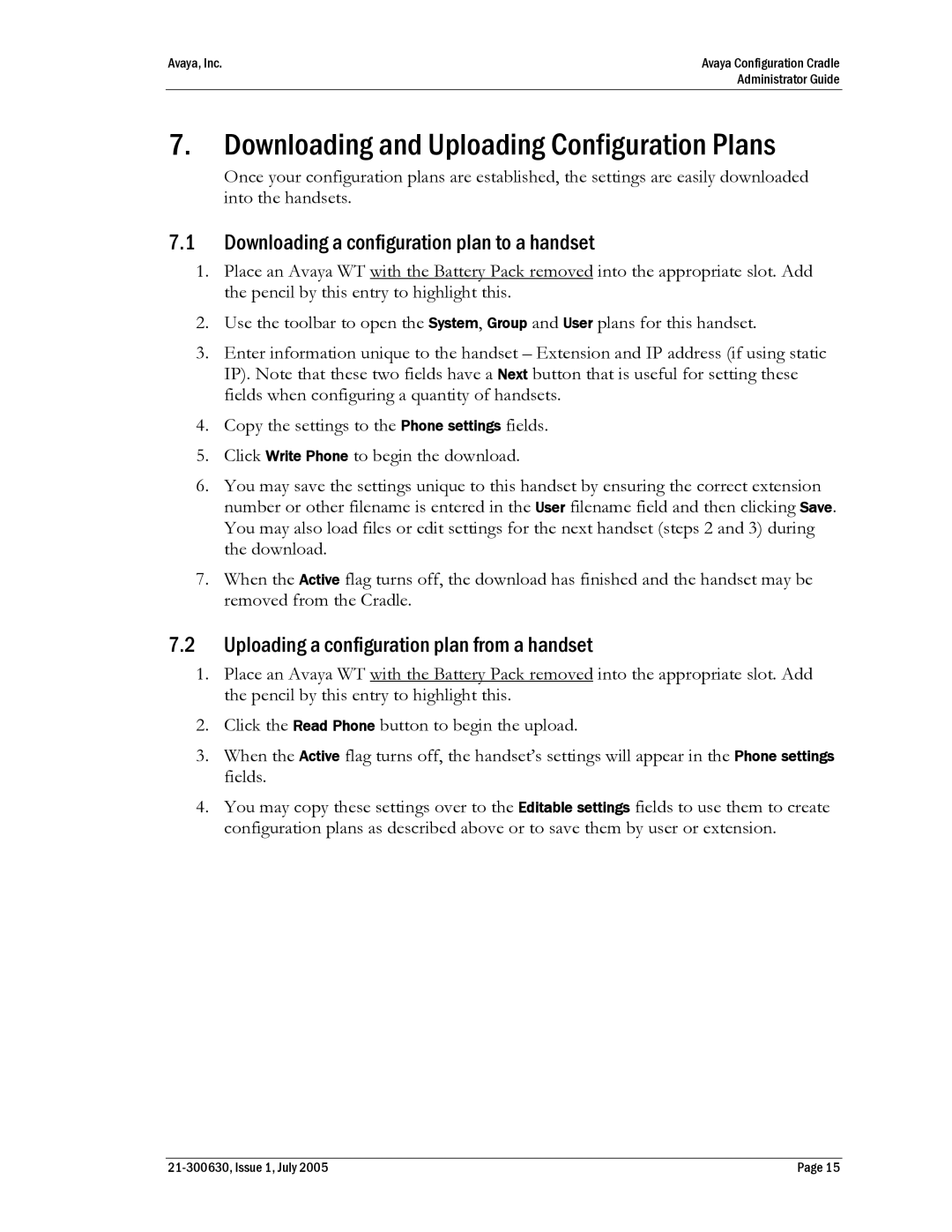 Cambridge SoundWorks 3620 Downloading and Uploading Configuration Plans, Downloading a configuration plan to a handset 