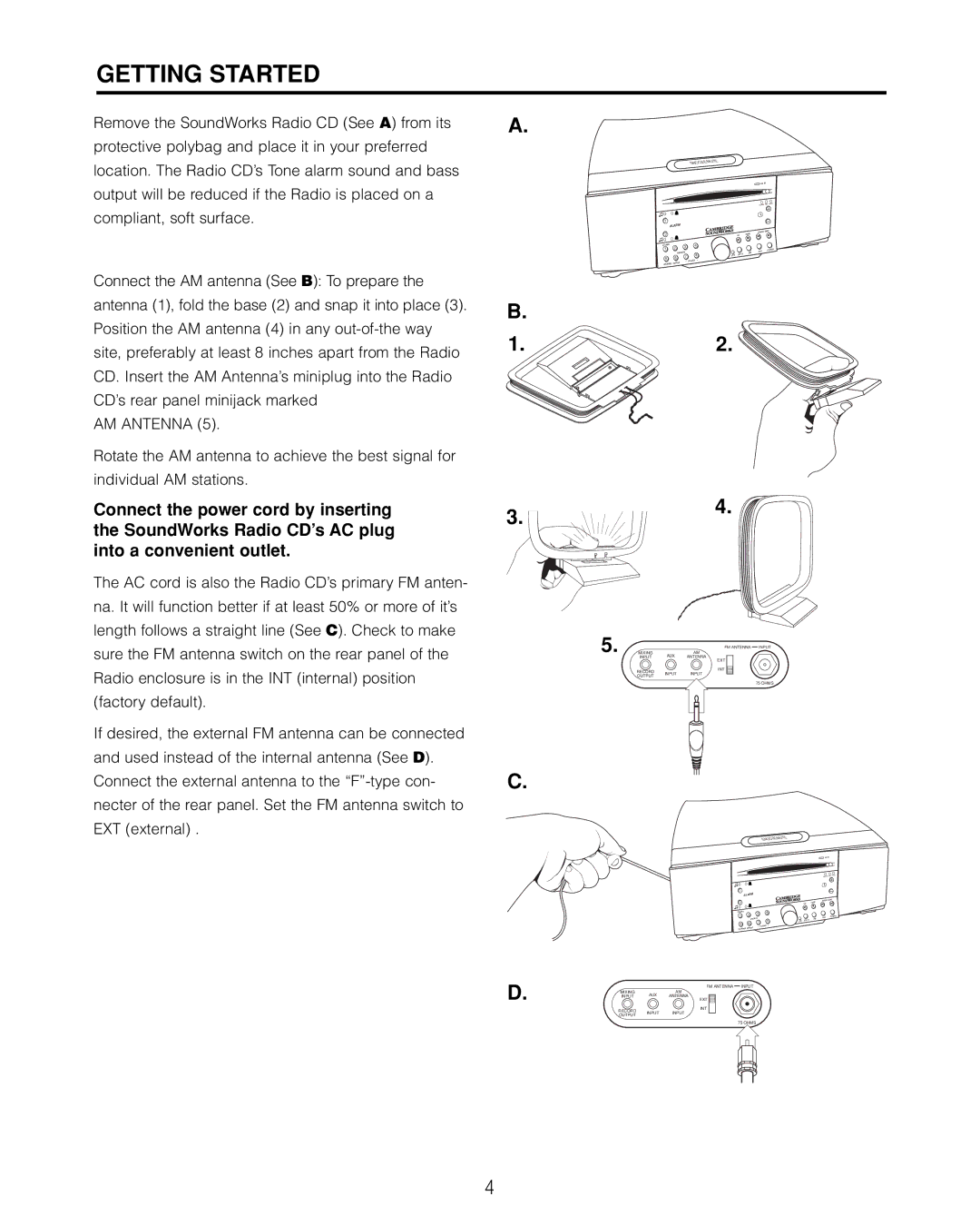 Cambridge SoundWorks 740 user manual Getting Started 