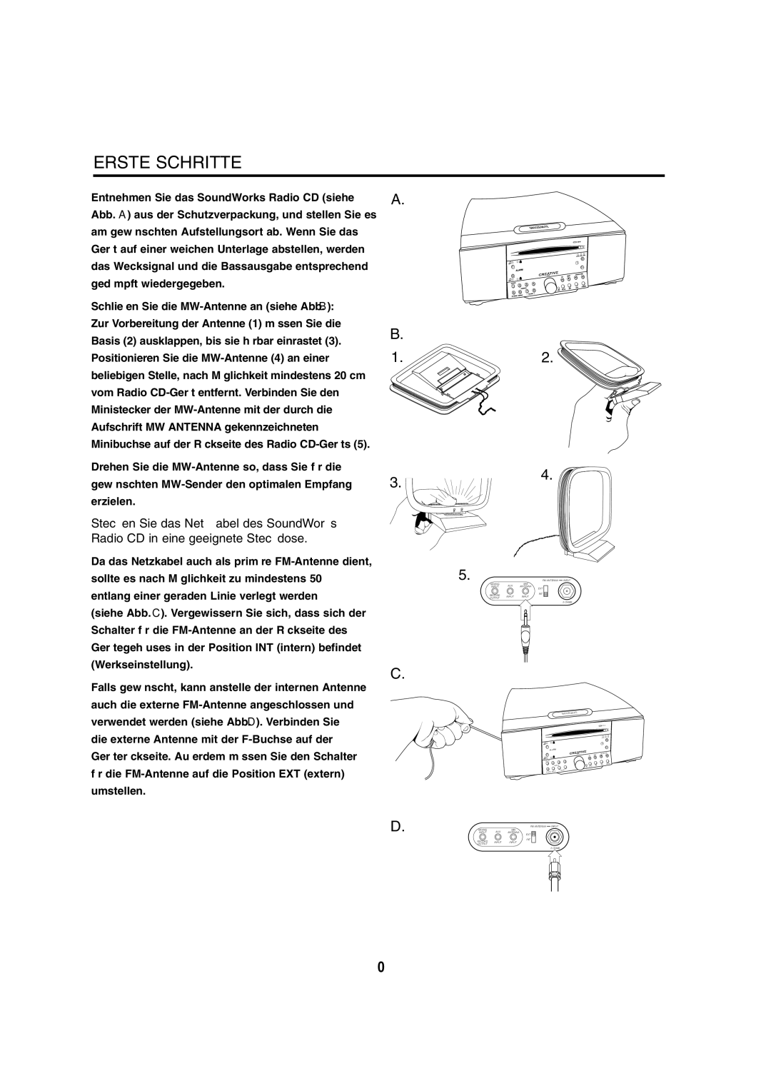 Cambridge SoundWorks C174RCNB user manual Erste Schritte 