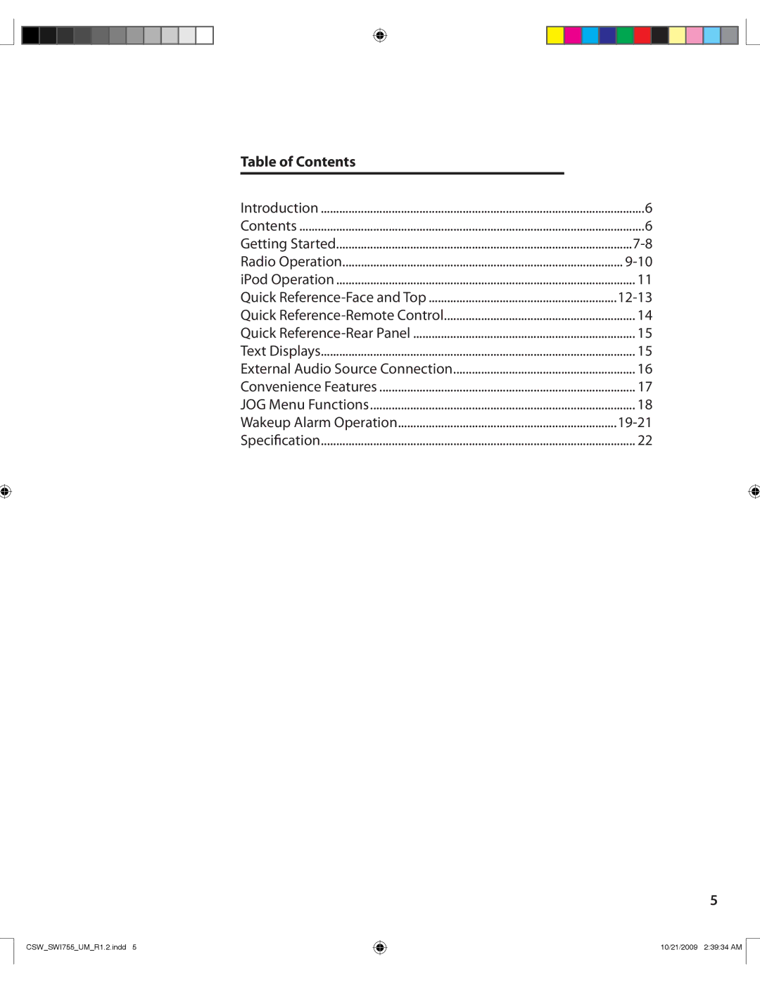 Cambridge SoundWorks I755 user manual Table of Contents 