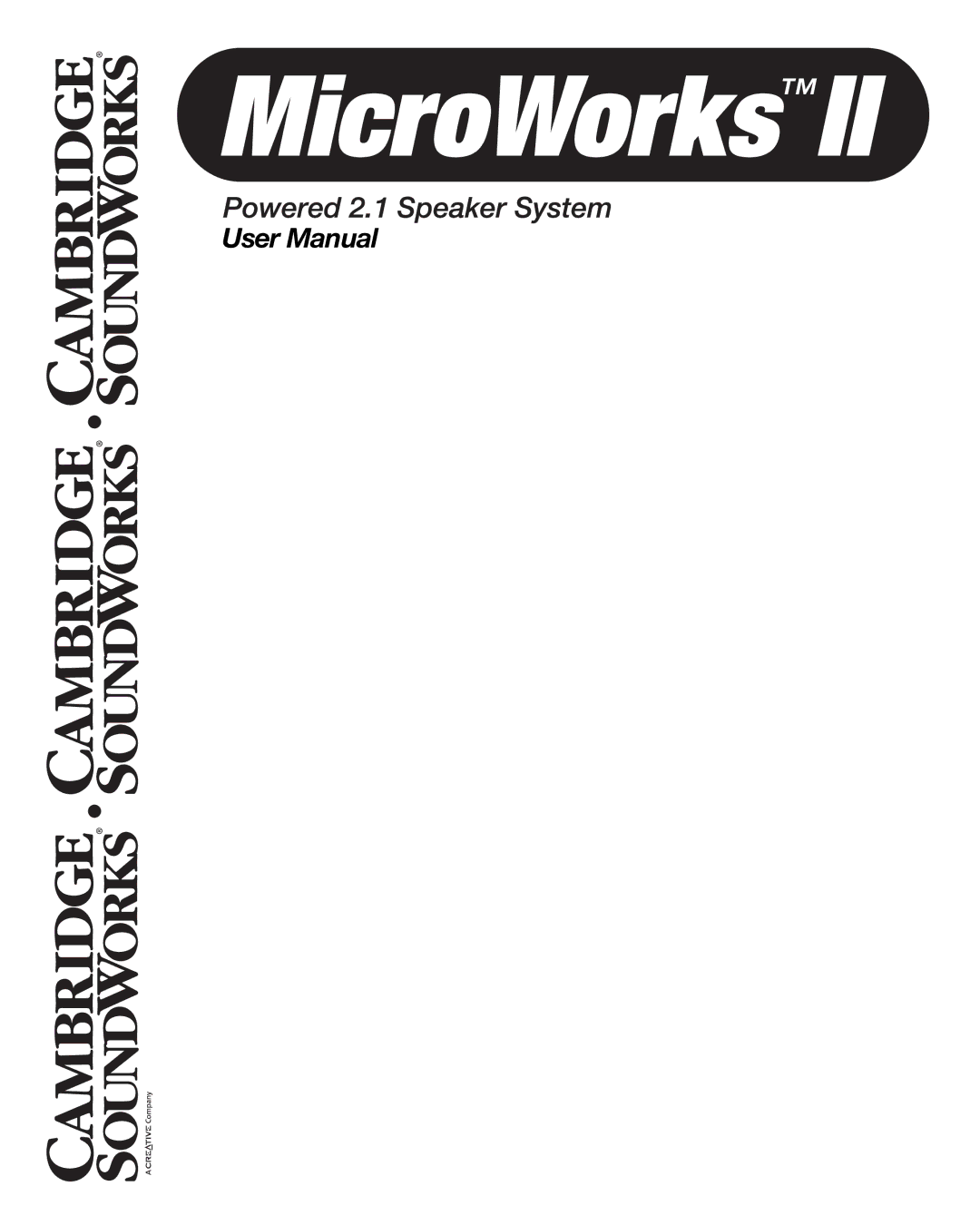 Cambridge SoundWorks II user manual 