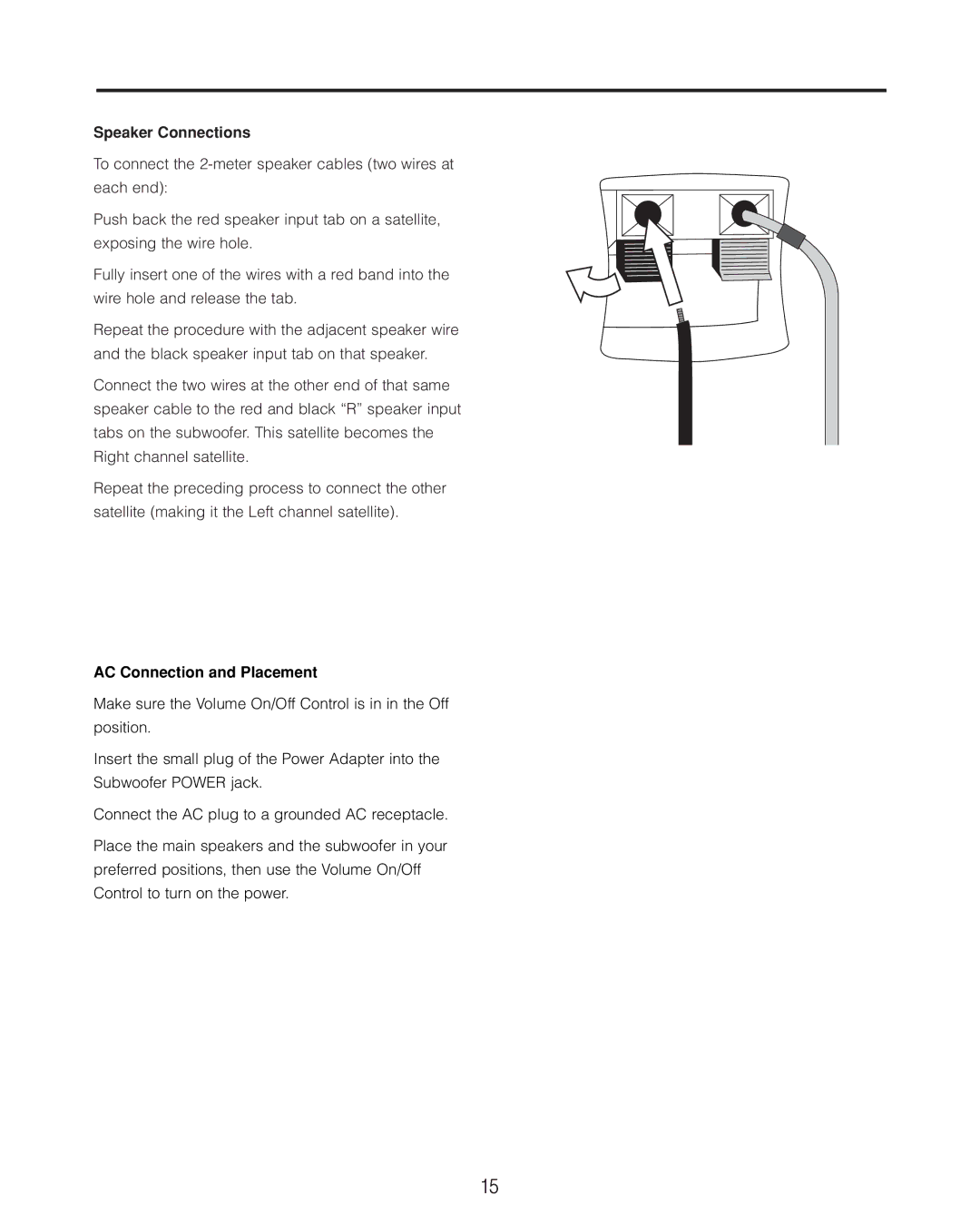 Cambridge SoundWorks II user manual Speaker Connections, AC Connection and Placement 