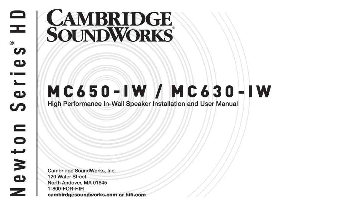 Cambridge SoundWorks MC650-IW, MC630-IW manual 