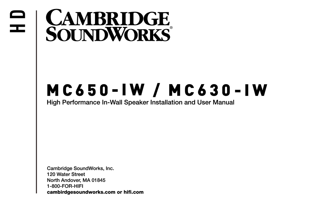 Cambridge SoundWorks MC630-IW, MC650-IW manual 