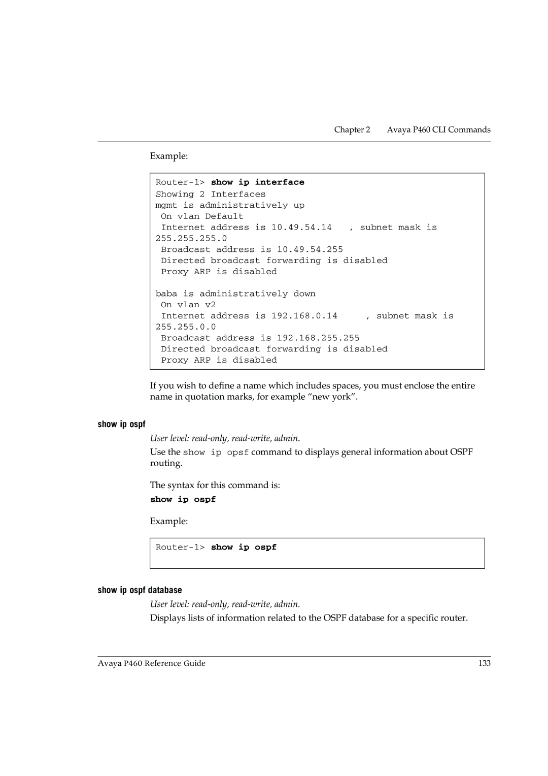 Cambridge SoundWorks P460 manual Router-1show ip interface, Router-1show ip ospf, Show ip ospf database 