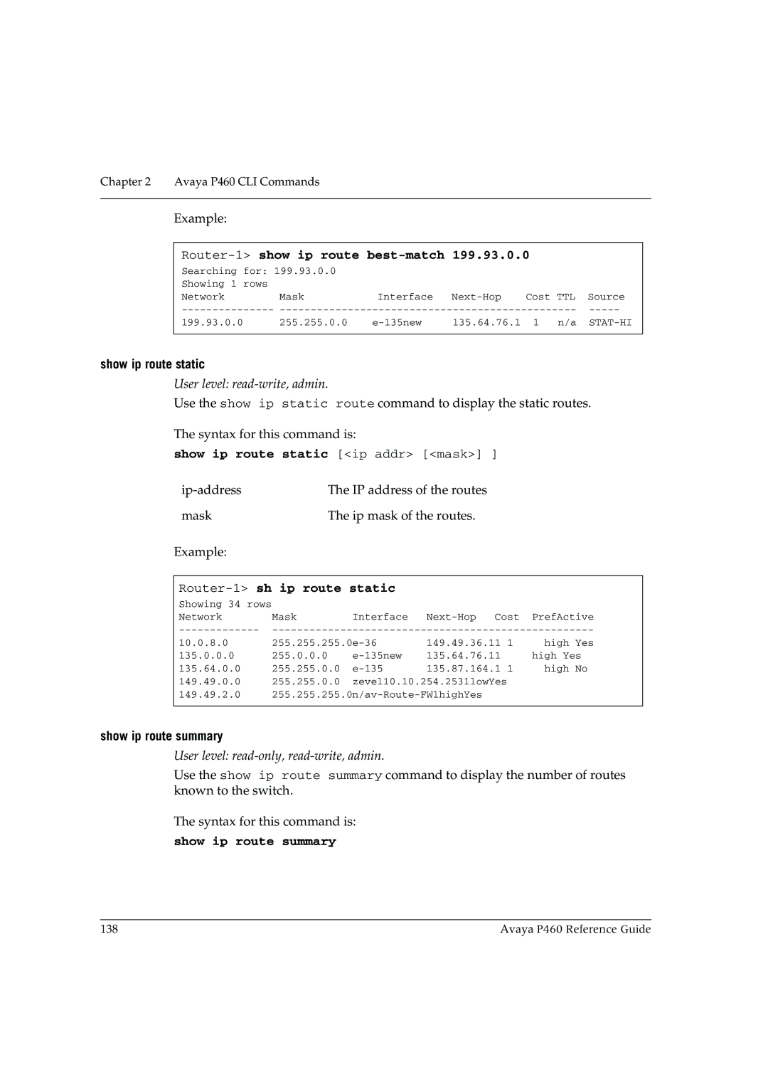 Cambridge SoundWorks P460 Router-1show ip route best-match, Show ip route static ip addr mask, Router-1 sh ip route static 