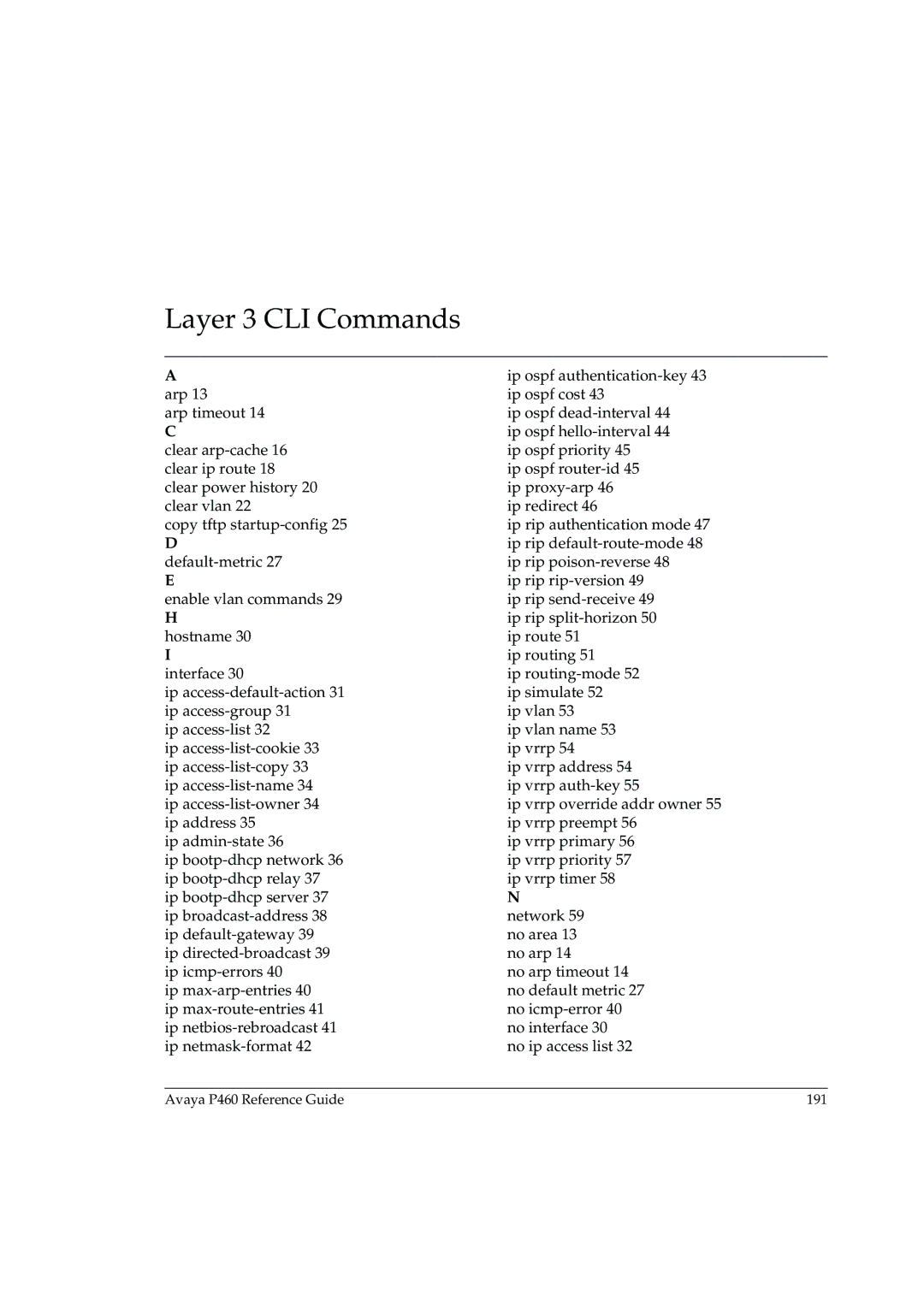 Cambridge SoundWorks P460 manual Layer 3 CLI Commands 