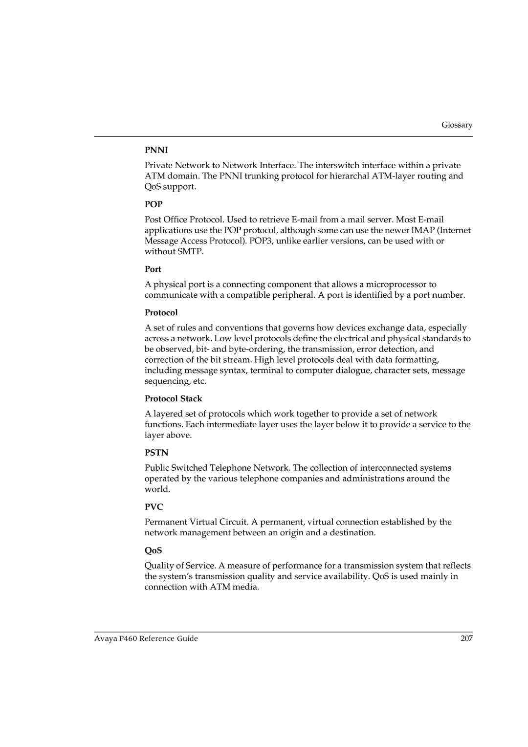 Cambridge SoundWorks P460 manual Pnni, Pop, Pstn, Pvc 