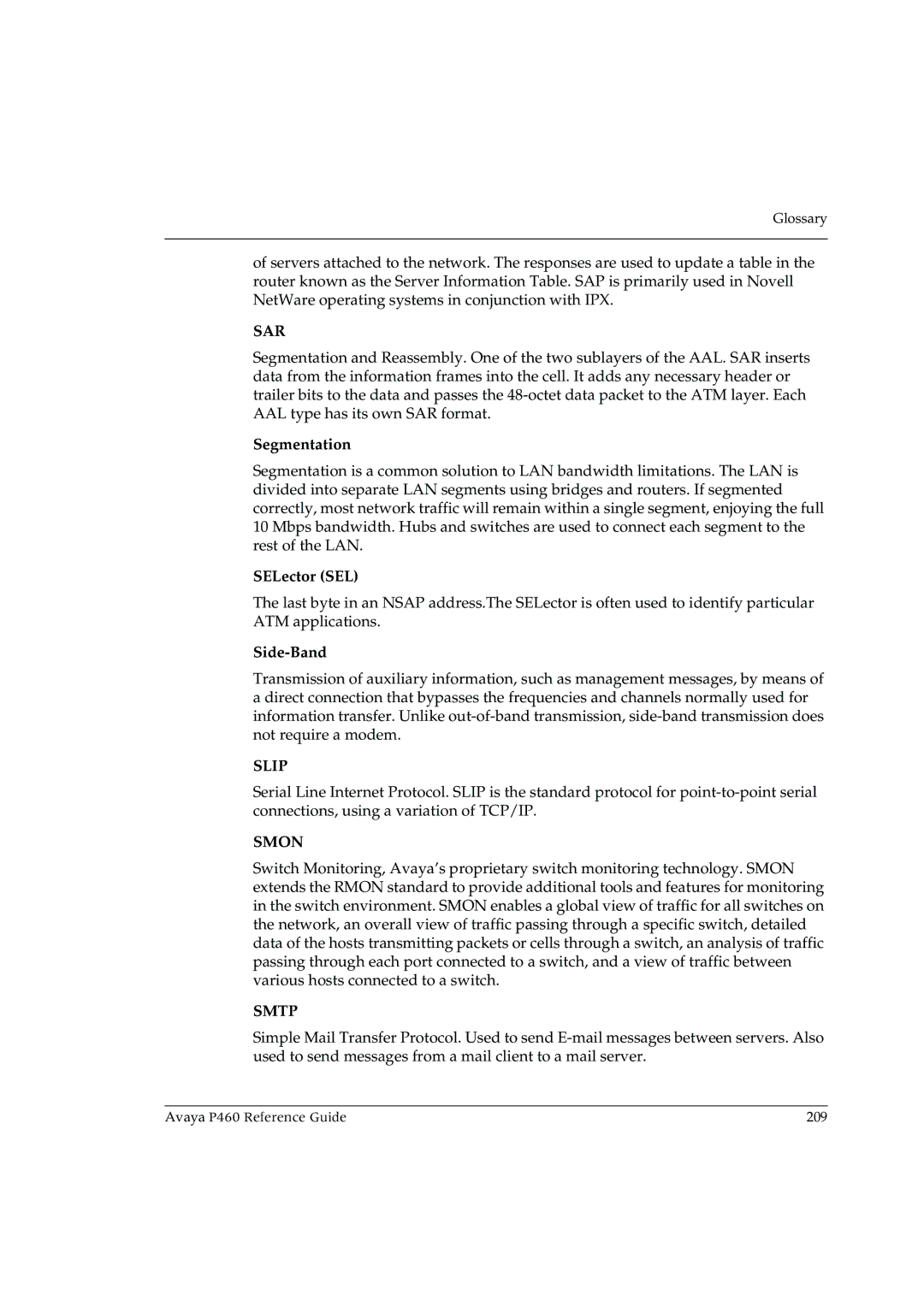 Cambridge SoundWorks P460 manual Sar, Slip, Smon, Smtp 