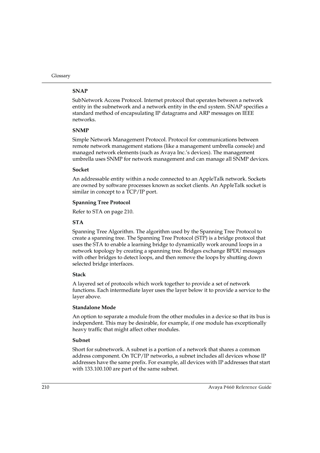 Cambridge SoundWorks P460 manual Snap, Snmp, Sta 