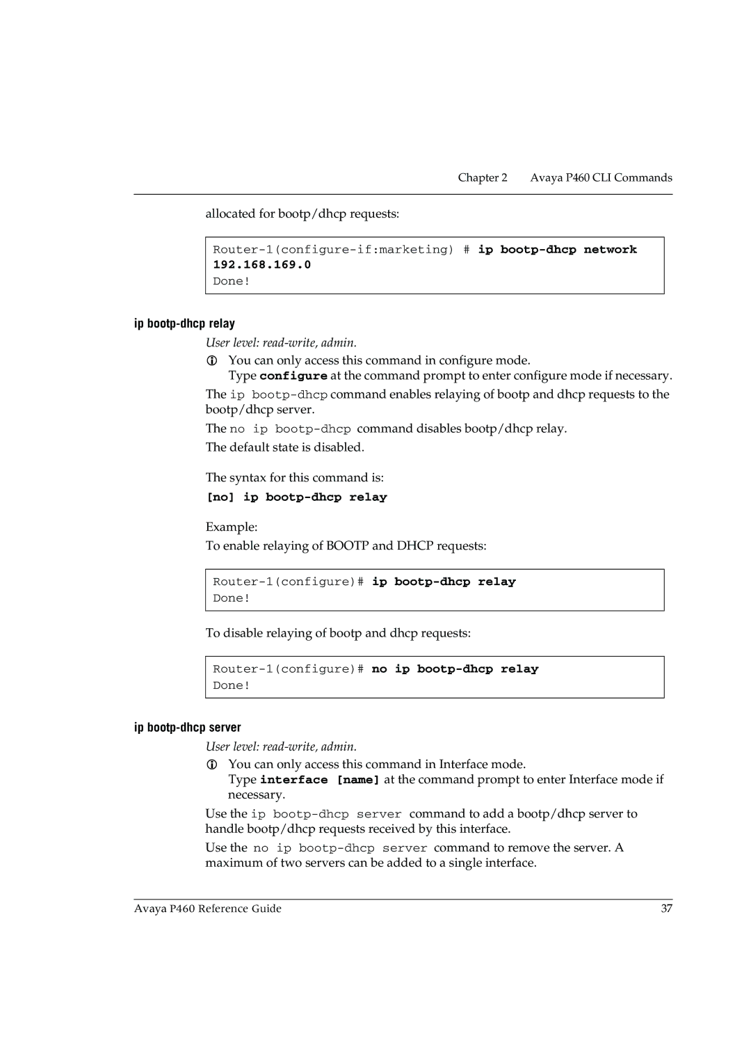 Cambridge SoundWorks P460 manual 192.168.169.0, Ip bootp-dhcp relay, No ip bootp-dhcp relay, Ip bootp-dhcp server 