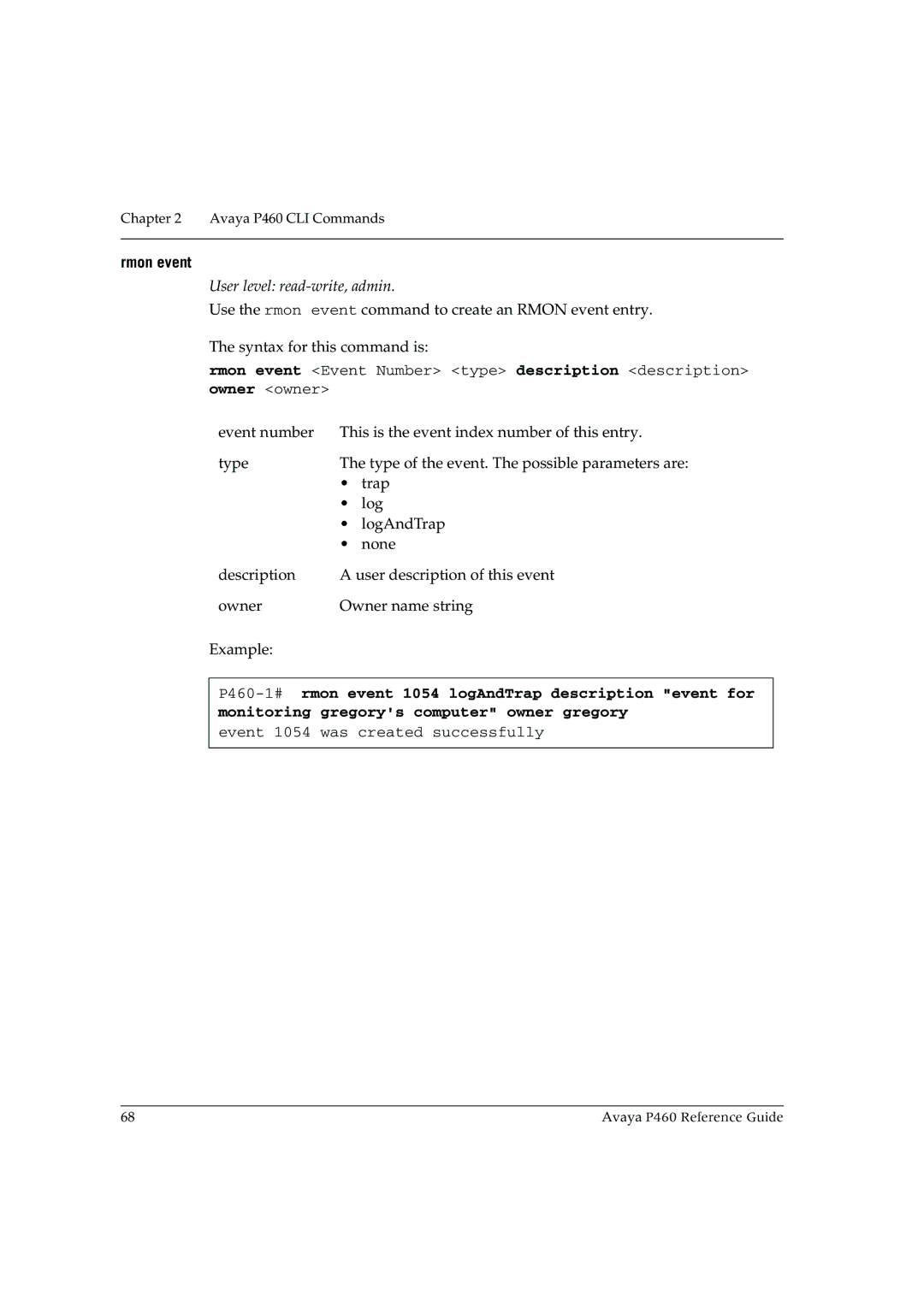 Cambridge SoundWorks P460 manual Rmon event 