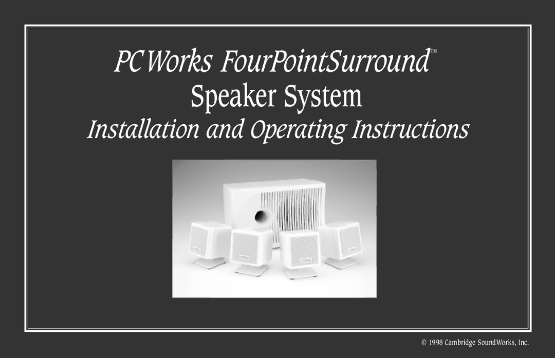 Cambridge SoundWorks manual PCWorks FourPointSurround 