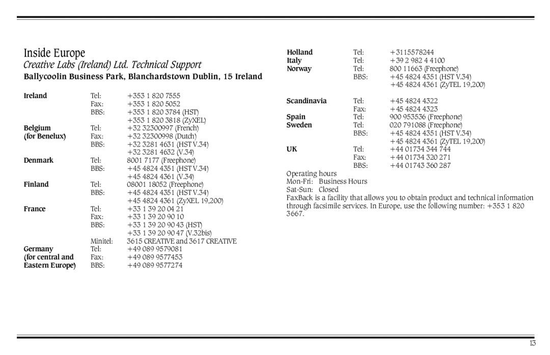 Cambridge SoundWorks PCWorks manual Inside Europe, France 