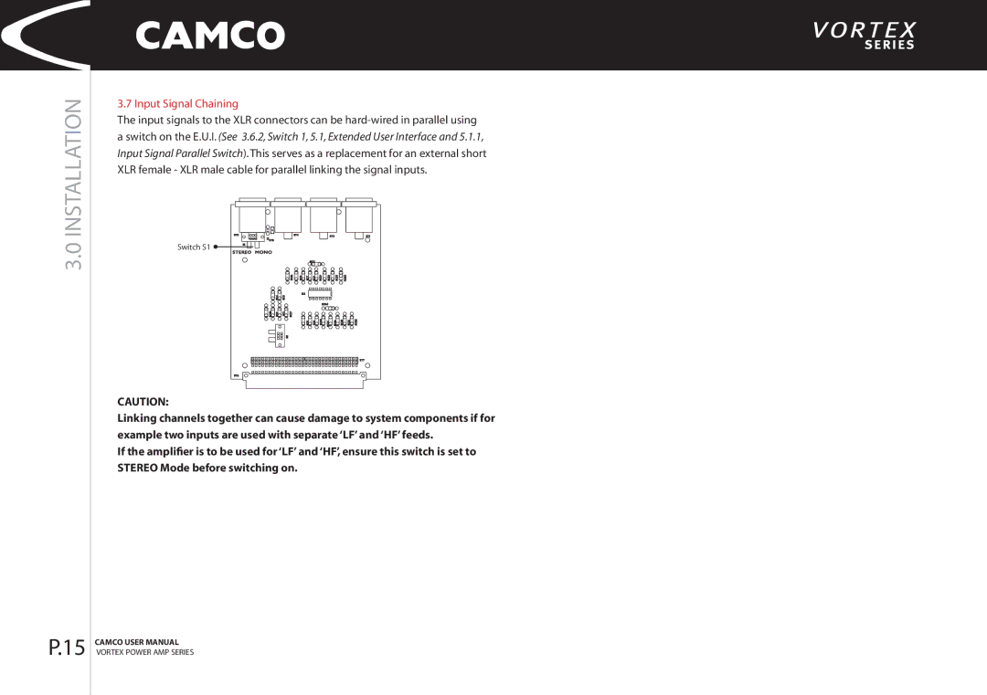 Camco 4, 2.6 manual Input Signal Chaining 