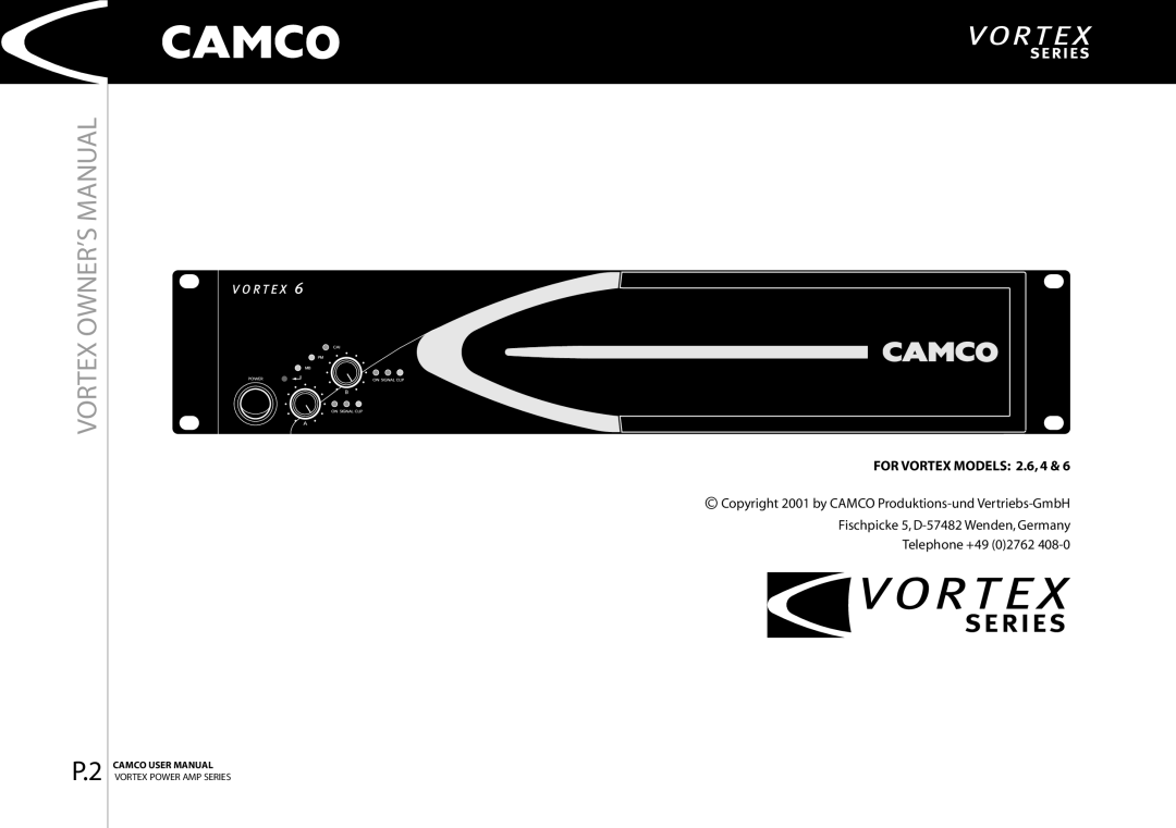 Camco manual For Vortex Models 2.6, 4 