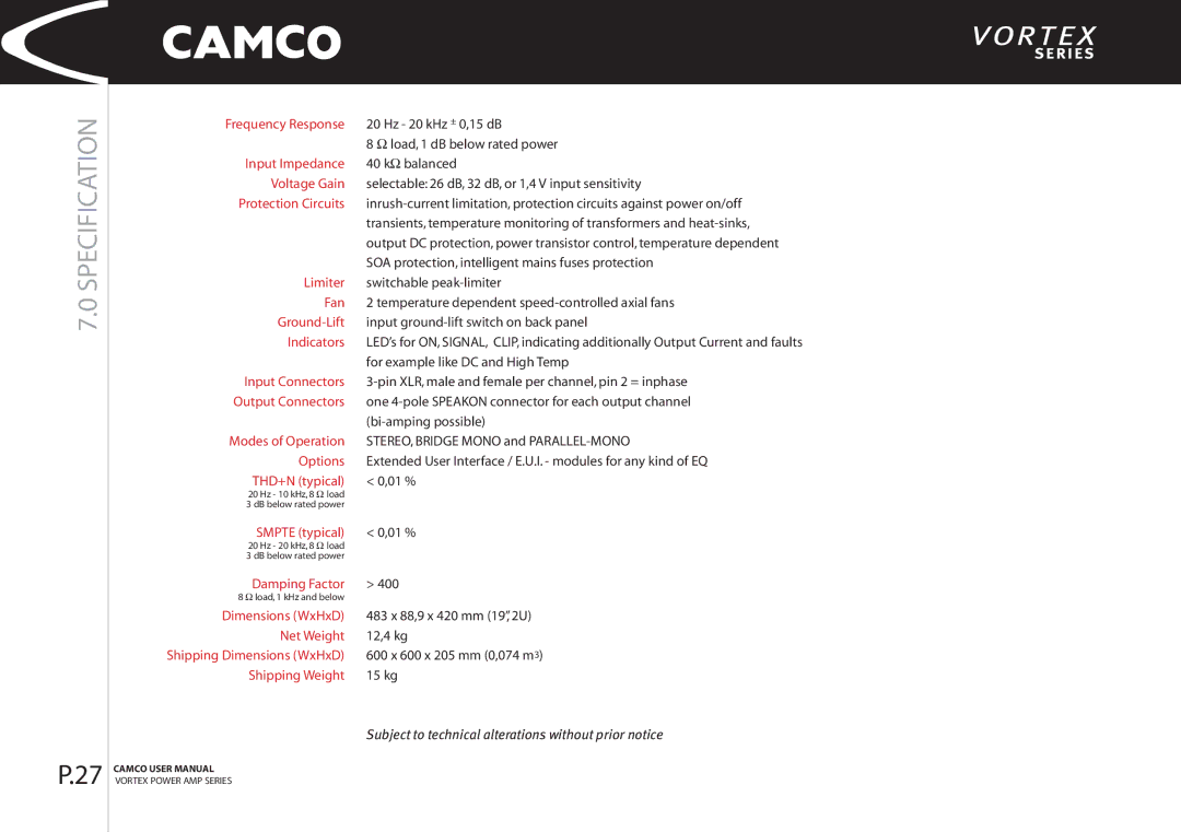 Camco 4, 2.6 manual Subject to technical alterations without prior notice 