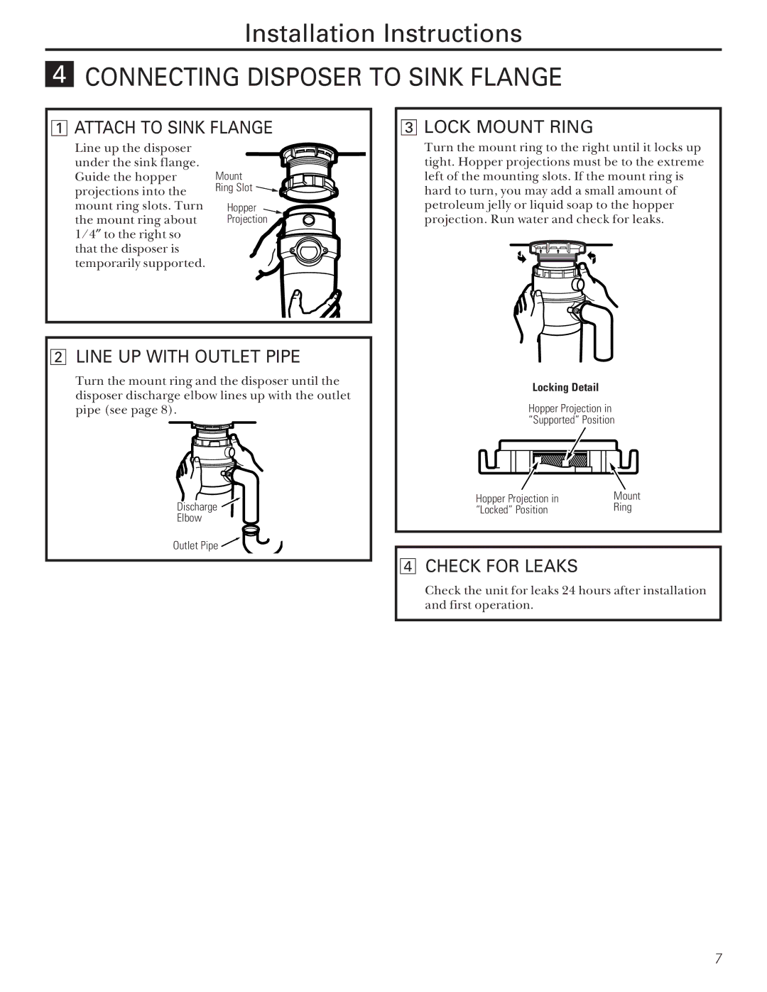 Camco GFC1022F Connecting Disposer to Sink Flange, Attach to Sink Flange Lock Mount Ring, Line UP with Outlet Pipe 