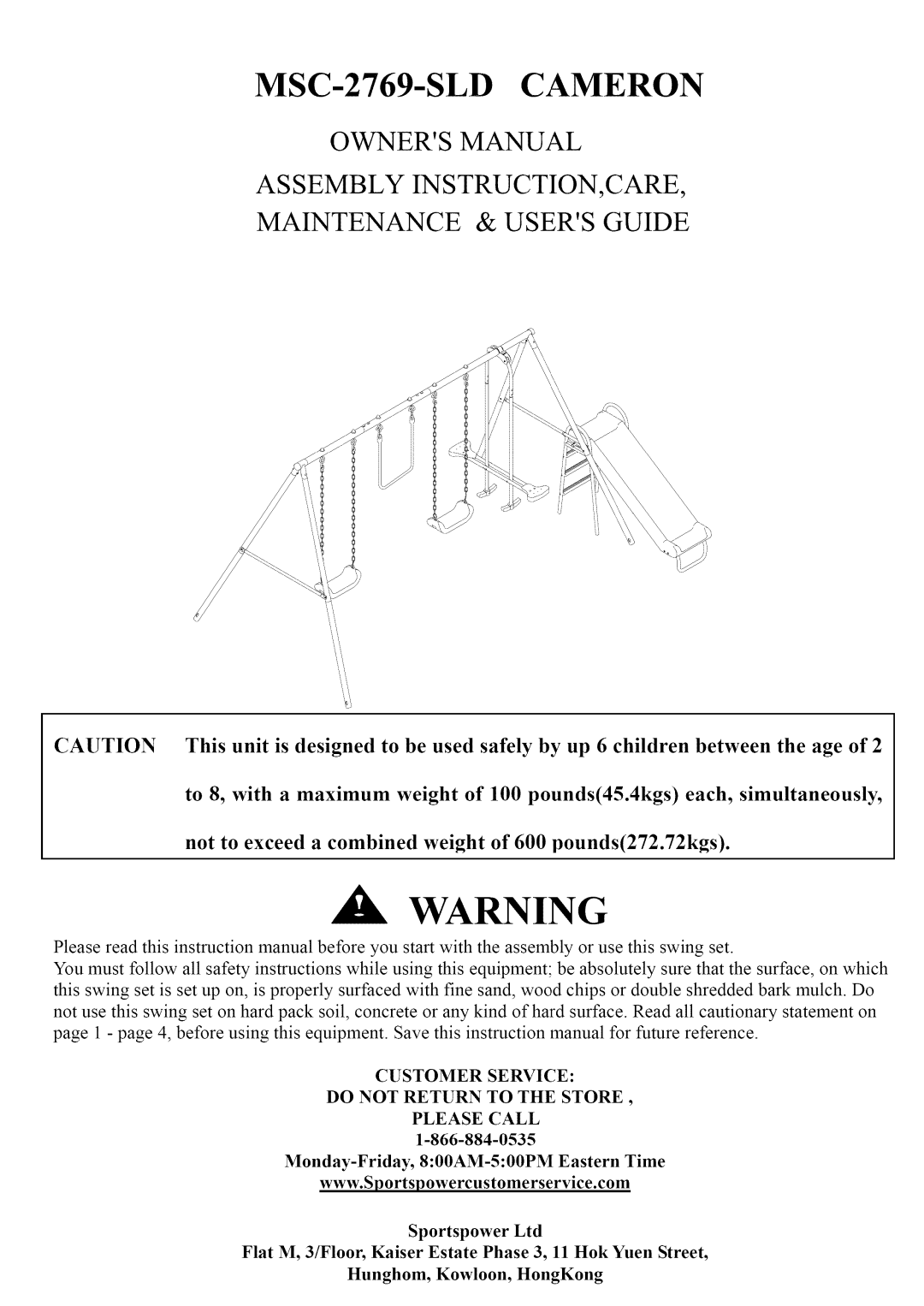 Camerons Products owner manual MSC-2769-SLD Cameron 