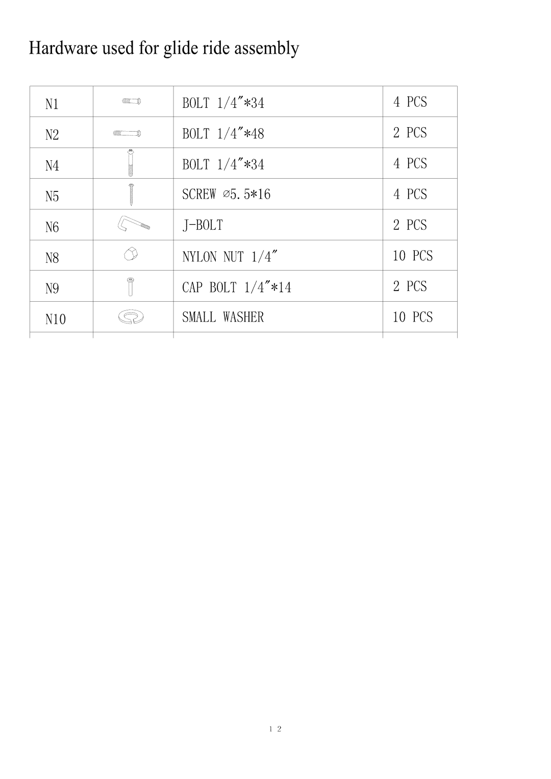 Camerons Products MSC-2769-SLD owner manual BOLT1/4,34 