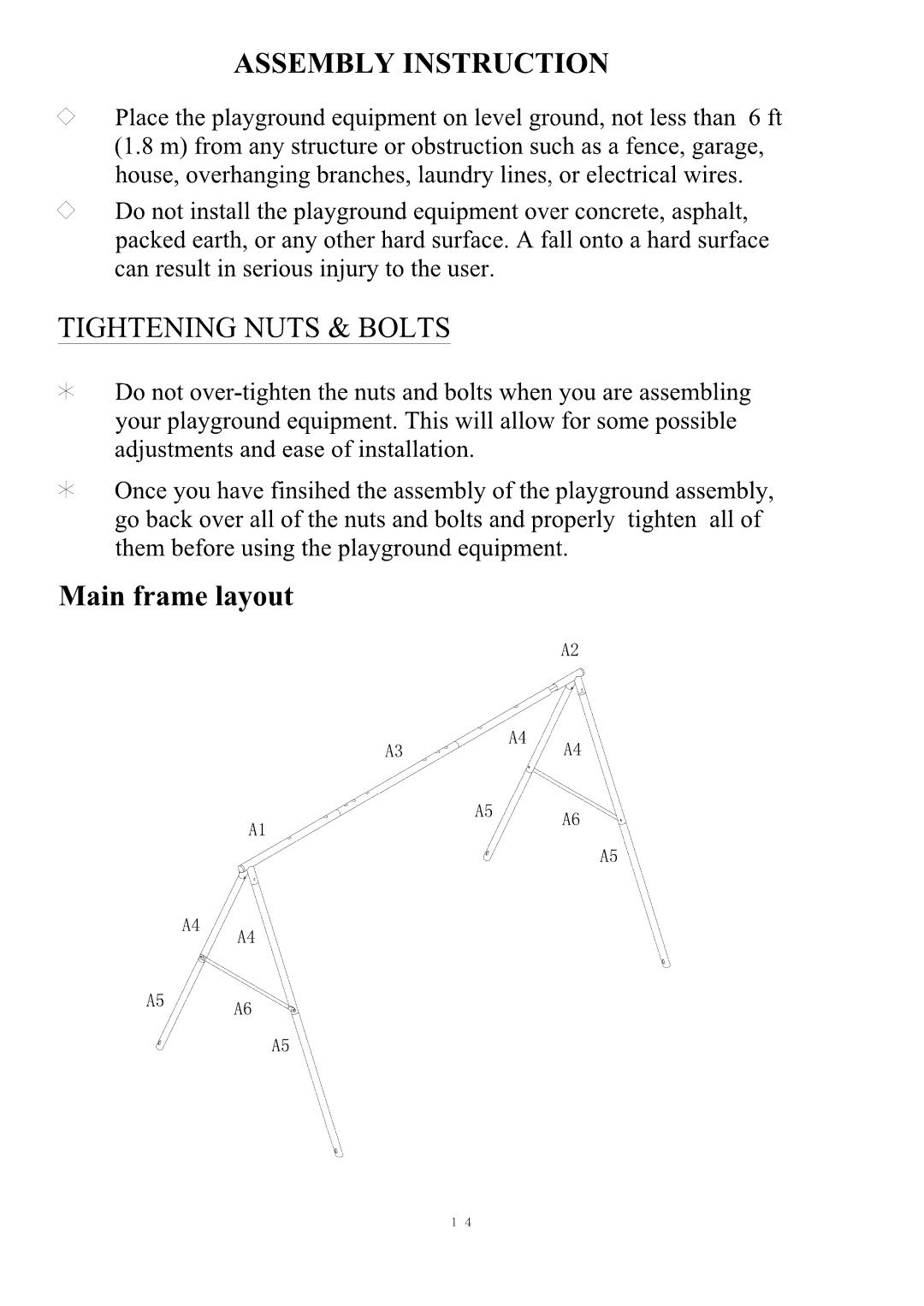 Camerons Products MSC-2769-SLD owner manual Main frame layout 