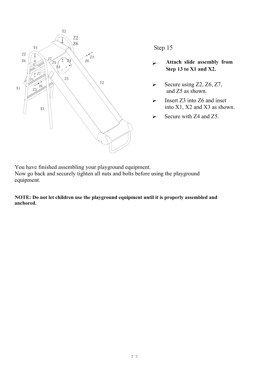 Camerons Products MSC-2769-SLD owner manual Secure using Z2, Z6, Z7, and Z5 as shown 