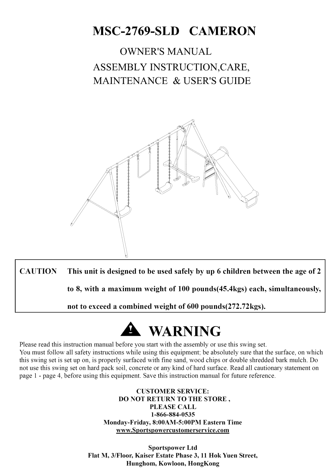 Camerons Products owner manual Maintenance & Users Guide, MSC-2769-SLD CAMERON 