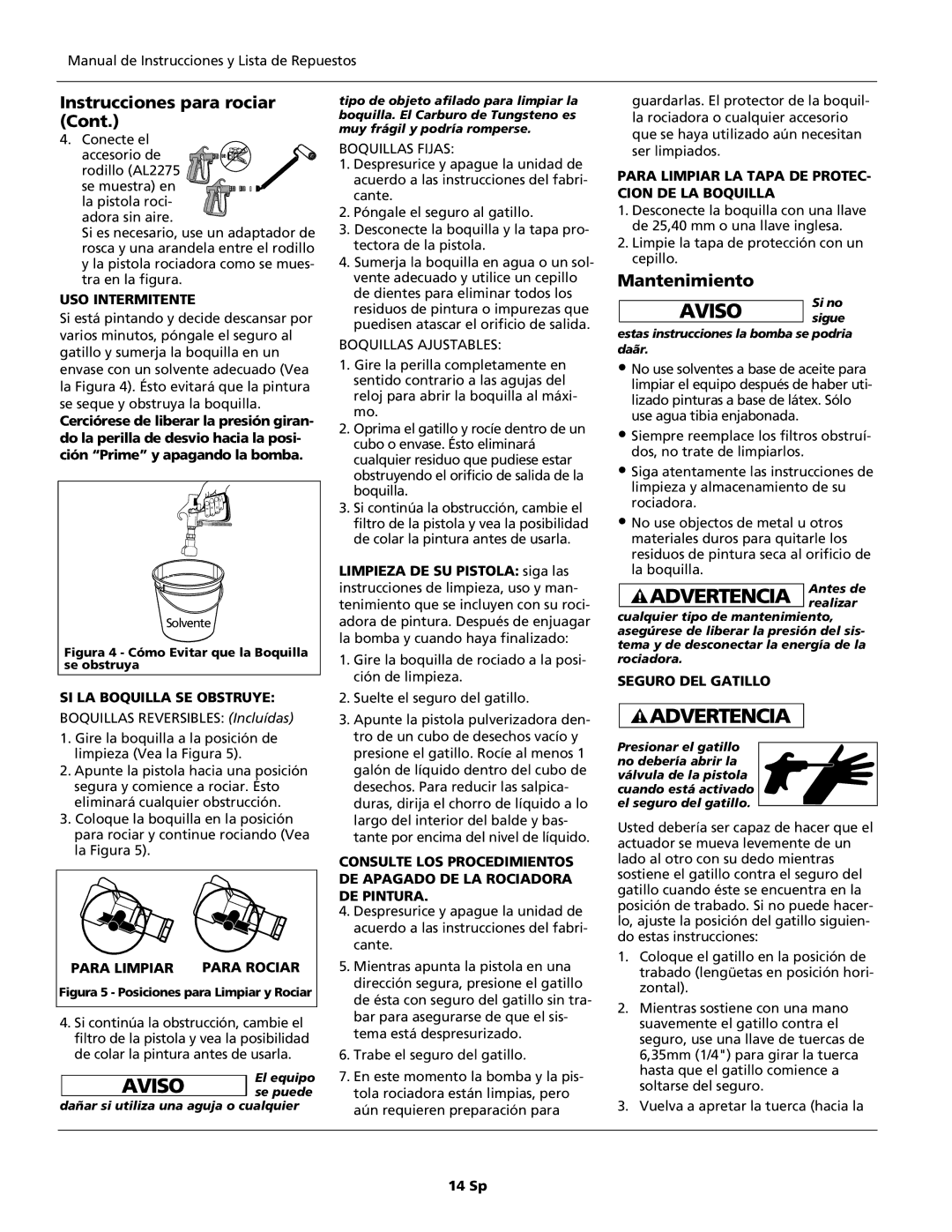 Campbell Hausfeld AL1860 - METAL, AL2150 - BLACK operating instructions Mantenimiento 