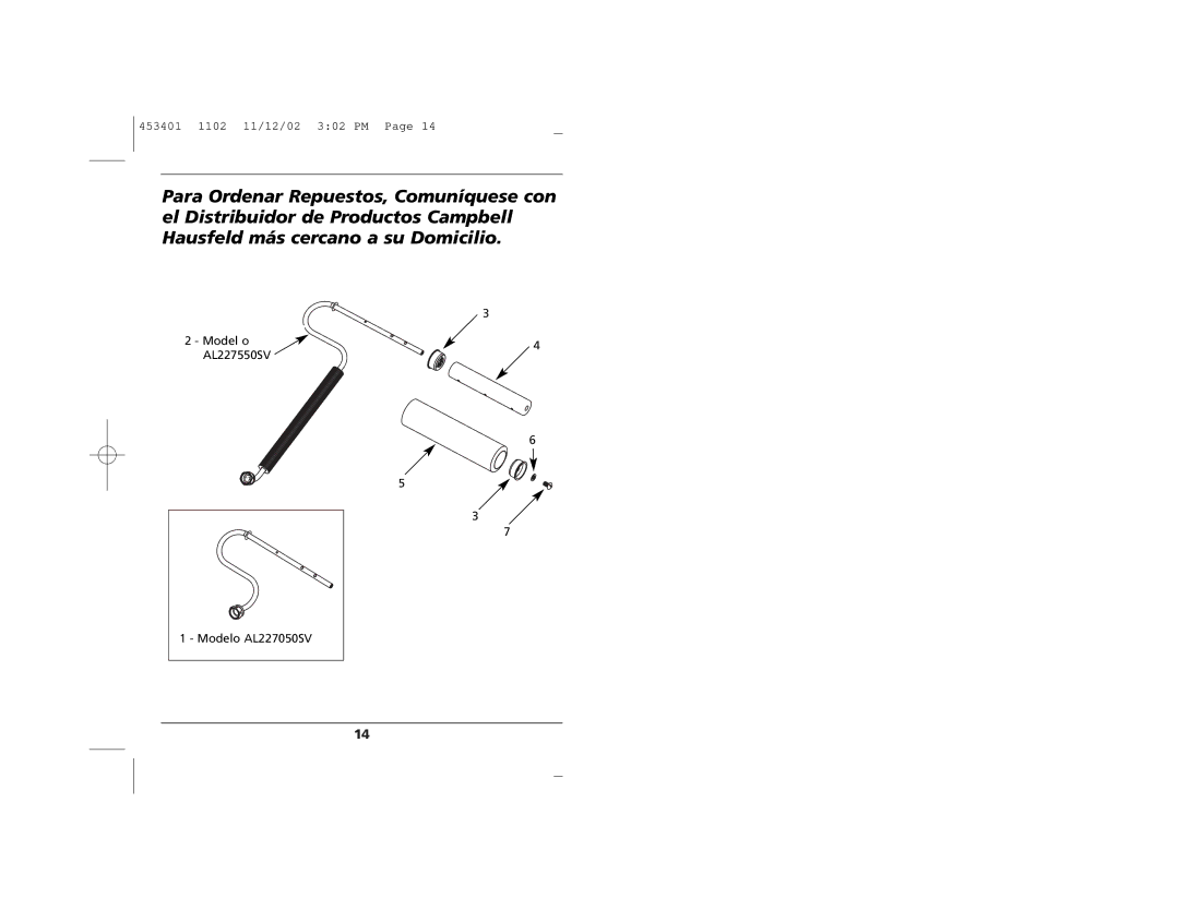 Campbell Hausfeld manual Model o AL227550SV Modelo AL227050SV 