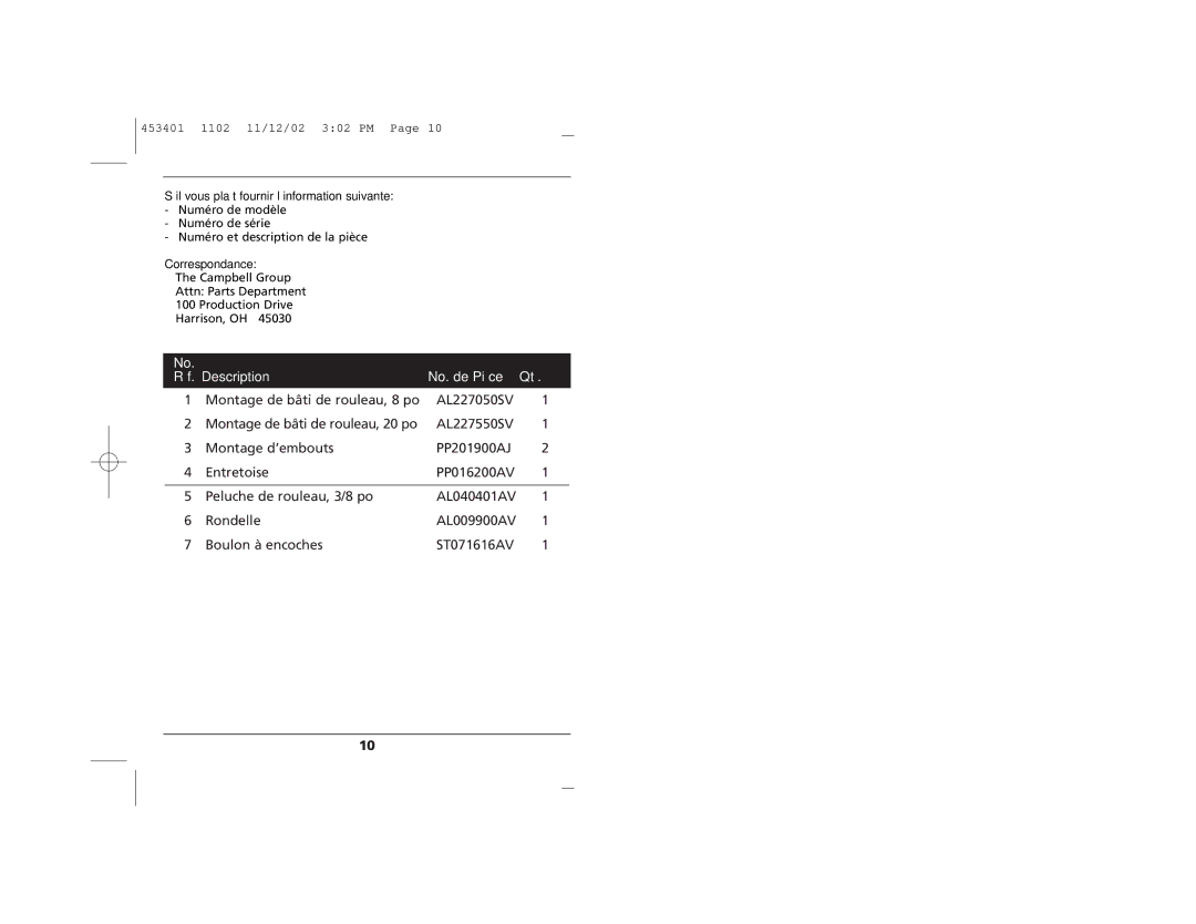 Campbell Hausfeld AL2275, AL2270 manual Fonctionnement Suite, Entretien, Réglage DE Pression, Application DE Peinture 