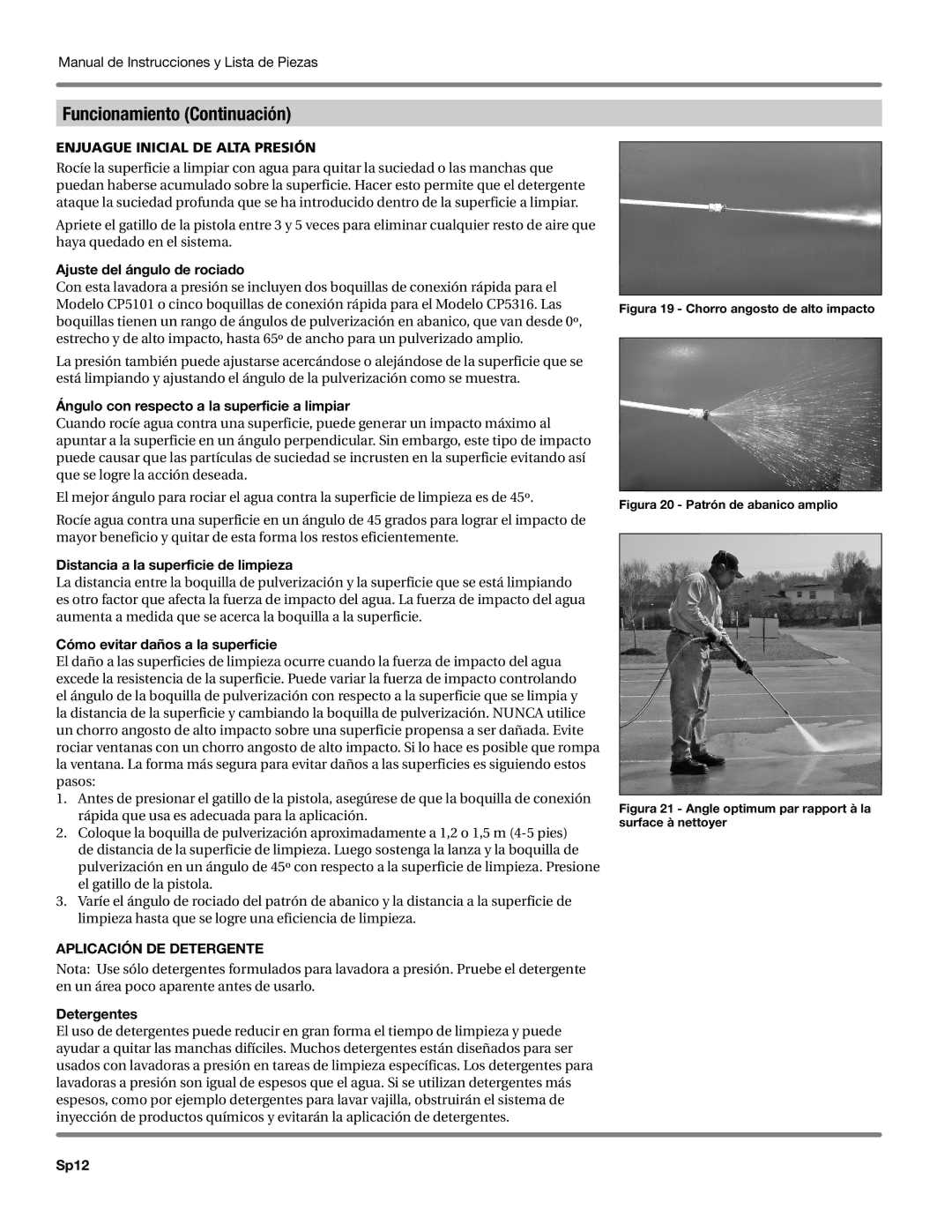 Campbell Hausfeld CP5101 manual Funcionamiento Continuación 